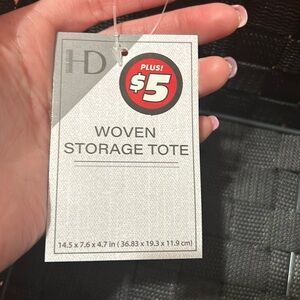 Dark Gray woven storage tote